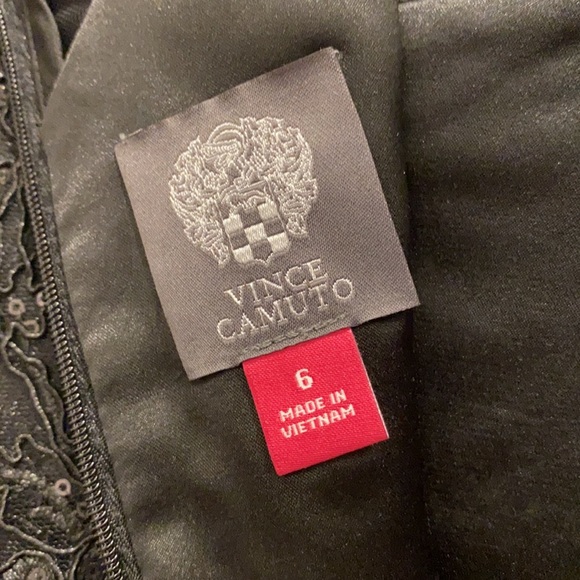 Vince Camuto Black Mesh & Sequin Dress LBD Little Black Dress Size 6 WORN ONCE - Picture 11 of 16